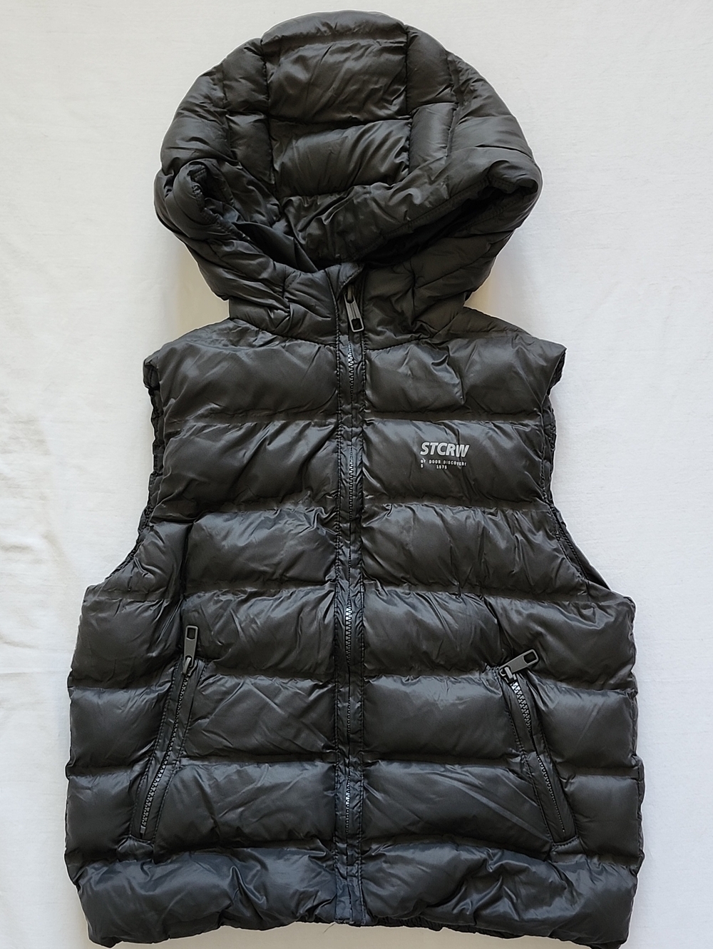 Zara Kids Black Hooded Puffer Vest STCRW Edition Size 6-7